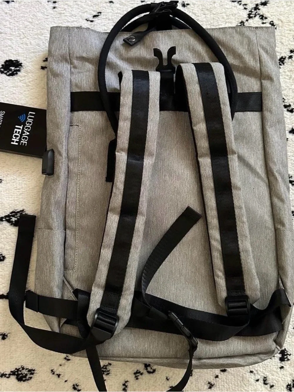 Gray Smart Tote Backpack for Men